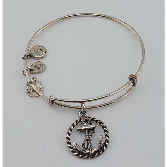 Alex and Ani Silver Anchor Bangle Bracelet - Picture 1 of 3